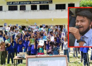 समाजसेवी रोहन ऐरद्वारा छोरी ओजस्वीको जन्मदिनमा ११८ विद्यार्थीलाई शैक्षिक सामग्री